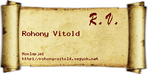Rohony Vitold névjegykártya